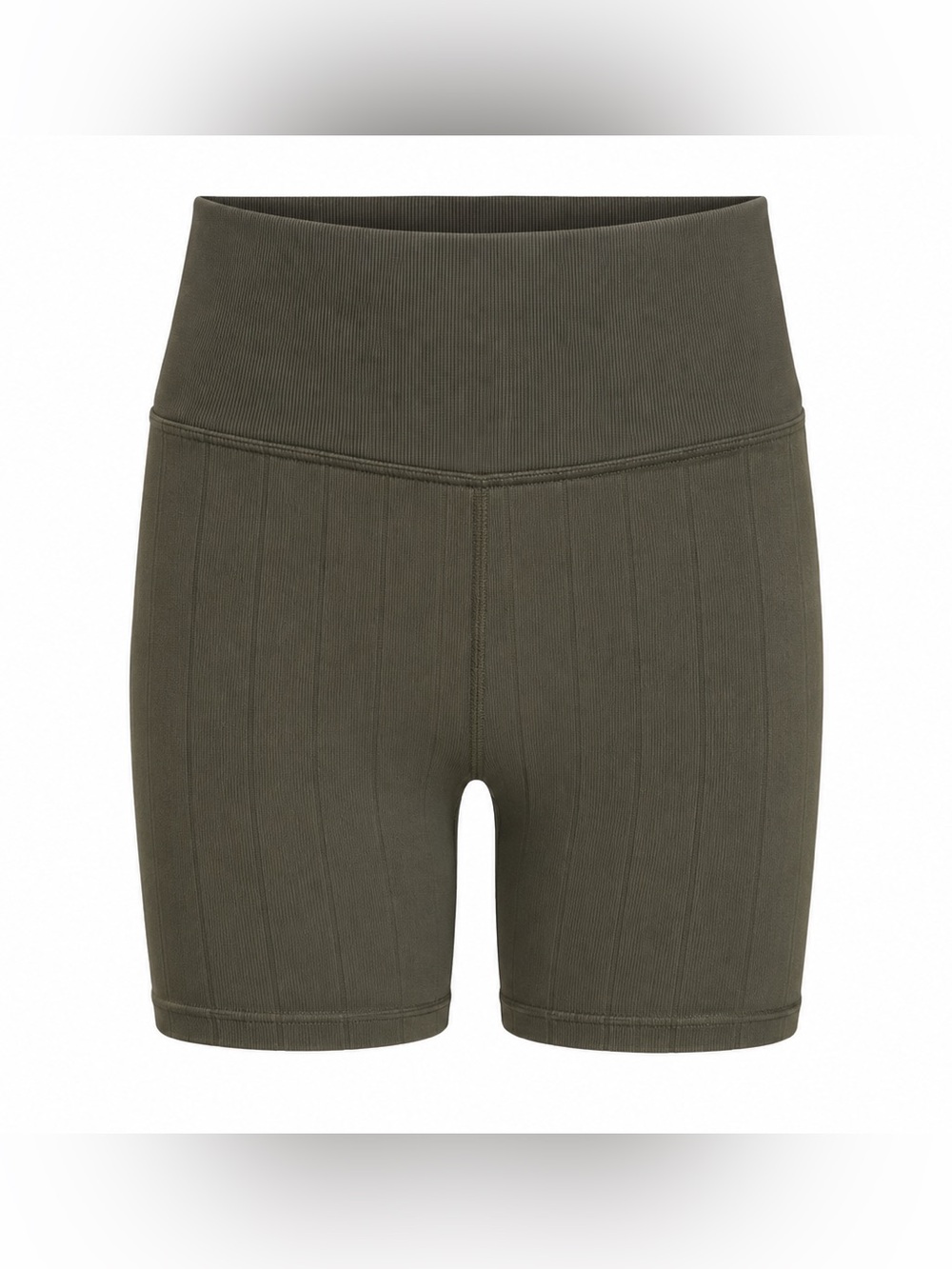 NWOT Spiritual Gangster Amara Wide Rib Seamless Biker Shorts Sz M/L Army Green
